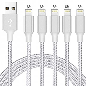 6FT iPhone Charger, MFi Certified Lightning Cable Durable Fast Charger Nylon Fast Charging Cord Comp