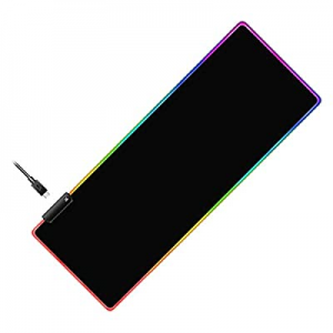 RGB Gaming Mouse Pad Mat,LED Illuminated Mouse pad Led Illuminated Extended Mousepad with Non-Slip R