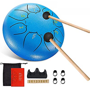 Steel Tongue Drum, 6 Inch 8 Notes Steel Drum, Steel Drums Hand Drum Percussion Instruments for Begin