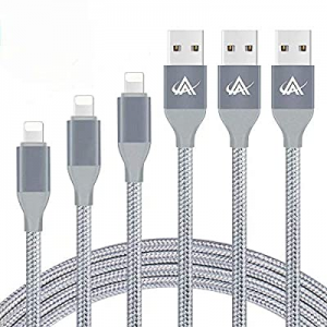 iPhone Charger, FIFADE 3Pack Nylon Braided Lightning Cable Charging Cord USB Cable Compatible with i