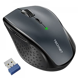 TECKNET Classic 2.4G Portable Optical Wireless Mouse with USB Nano Receiver for Notebook,PC,Laptop,C