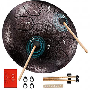 Steel Tongue Drum, 6 Inch 8 Notes Steel Tongue Drum, Steel Drums Percussion Instruments for Adults K