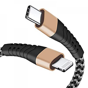 6FT USB C to Lightning Cable, Nylon Braided MFi Certified iPhone Charger Fast Charging Cable for Use