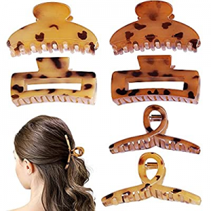 Rosmax 6 Packs Hair Clips for Women Girls Thick Hair,Large Hair Claw Clips Banana Butterfly for Styl