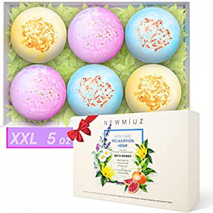 Organic Hemp Bath Bombs Gift Set Infused with Lavender, Chamomile, Ylang ylang Essential Oils, Epsom