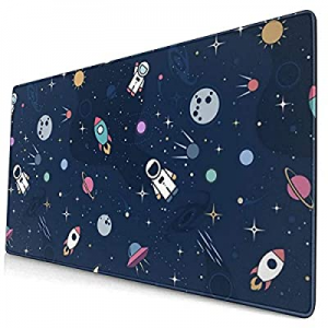 Astronaut Space Large Gaming Mouse Pad, Planet Rocket Mouse Mat, Keyboard Pad, Office Desk Mat, Anti