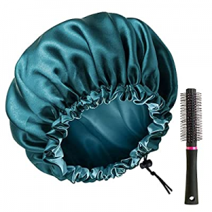 Silk Bonnet, Raydior Satin Bonnet with Round Hairbrush Reversible Double Silky Satin Layers Sleep Bo