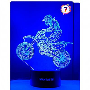 One Day Only！WANTASTE Motocross 3D Lamp Gifts for Boys Girls Room now 40.0% off , Dirt Bike Decor ..