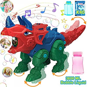 One Day Only！Bubble Machine Blower for Toddlers Kids Outdoor now 60.0% off , Dinosaur Automatic Bu..