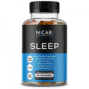 5.0% off Nicari Nutrition - Sleep | Melatonin + Botanicals Sleep Support Vegan Gummy Vitamins - 60..