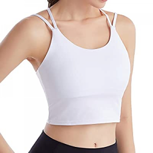 One Day Only！EIGIOO Strappy Sports Bra for Women Longline Crop Tank Yoga Workout Top now 50.0% off 