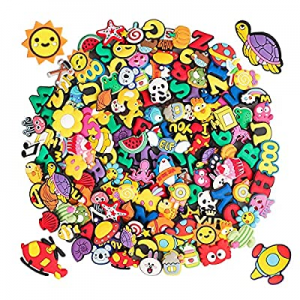 One Day Only！100pcs PVC Croc Charms for Shoe Decoration and Boys Girls Party Favors Birthday Gifts..