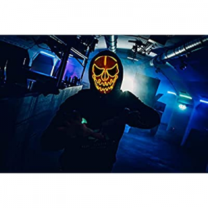 50.0% off Halloween Scary Mask Cosplay Led - LED Light up Masks Scary Purge Mask 3 Modes Adjustabl..