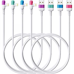 4Colors Premium iPhone Lightning Cable now 15.0% off , HYXing [4-Pack 6ft], 90 Degree Fast Chargin..