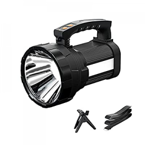 Rechargeable Spotlight now 50.0% off , Super Bright 6000Lumen Handheld Flashlight with Foldable Tr..