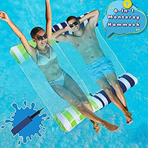 Swimming Pool Float Hammock now 50.0% off , Water Hammock Portable Inflatable Pool Floats Multi-Pu..