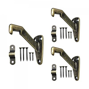 Heavy Duty Handrail Bracket Antique Brass, 3 Pack | HOWTOOL now 5.0% off 