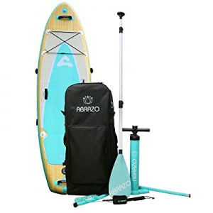 Abrazo Namaste Yoga Inflatable Stand Up Paddle Board (6 Inches Thick / Extra Wide Yoga Mat Pad) wi..