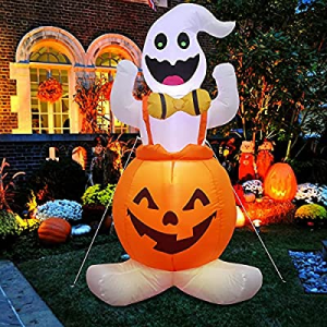 Halloween Inflatable Pumpkin Ghost Decorations Clearance now 69.0% off , 4FT Blow Up Pumpkin Ghost..