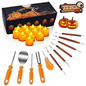 Halloween Pumpkin Carving Kit now 60.0% off , 11 Pieces Pumpkin Carving Tools Sets with 12 Pumpkin..