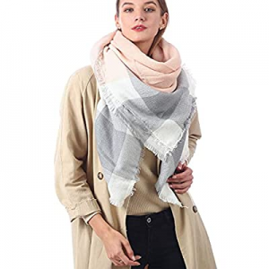 Oversized Blanket Scarf for Women Travel Tartan Wrap Plaid Square Warm Wrap Shawl Scarves now 60.0..