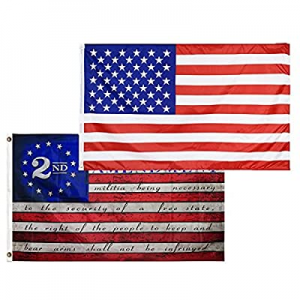 One Day Only！50.0% off American US Flag and 2nd Second Amendment Flag - USA Flag Vivid Color - 2nd..