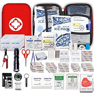 40.0% off Small-Waterproof Car First-Aid Kit Emergency-Kit - 190 Piece Camping Safety Survival Equ..