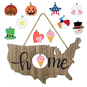 45.0% off Winder Home Sign Interchangeable Seasonal Welcome Sign Family Sign USA Map Wall Pediment..