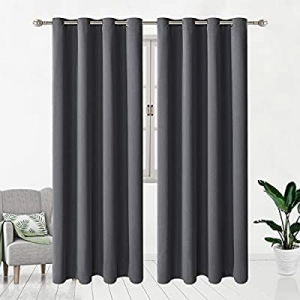 Dark Grey Blackout Curtains 96 inch Length for Bedroom now 60.0% off ,Room Darkening Soundproof Cu..
