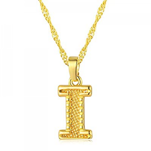 One Day Only！70.0% off Honsny Initial Necklace for Women 18k Plated Gold Initial Letter Necklace 2..