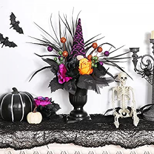 50.0% off GMOEGEFT Halloween Decorations Artificial Rose Faux Flowers Fake Plants with Gnome Table..