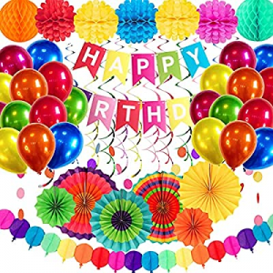 Liliville Birthday Party Decoration now 60.0% off , Fiesta Party Decorations with Banner/Rainbow B..