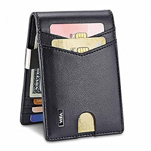 50.0% off WXM Mens Wallet Minimalist Wallet Credit slim Front Pocket RFID Blocking Card Holder wit..