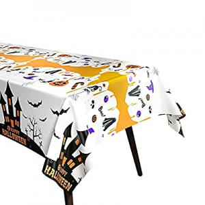 40.0% off Fibevon Halloween Haunted Tablecloth 2 Packs 52 x 110 Inches Rectangle Halloween Table C..