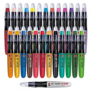 One Day Only！20.0% off Marabu Art Crayons for Mixed Media - 26 Smooth and Easy Blending Water Solu..