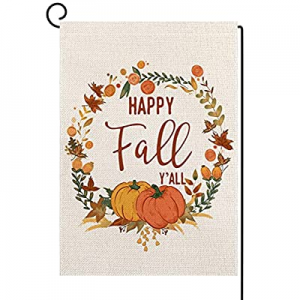 50.0% off Bravilan Happy Fall Y’all Thankful Garden Flag Vertical Double Sided Pumpkins Maple Leav..