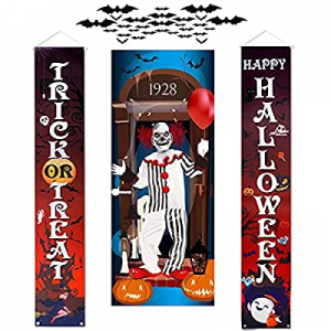 One Day Only！Halloween Door Banners，Halloween Door Stickers ，3D bat Wall Decor - Halloween Outdoor..