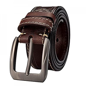 50.0% off HOLMANSE Mens Belt Leather Italian Full Grain Leather Casual Belt for Jeans Work Belt Do..