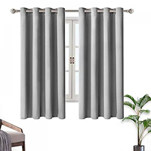 Light Grey Blackout Curtains 63 inch Long 2 Panels Burg now 78.0% off ,Thermal Insulated Grommet R..