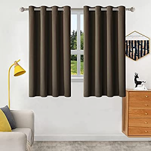 Brown Black Out Curtains 63 inch Length 2 Panels for Bedroom now 80.0% off ,Thermal Insulated with..
