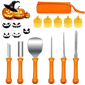 Pumpkin Carving Kit now 10.0% off , Carve Halloween Lantern Set 16 PCS Professional Duty Stainless..
