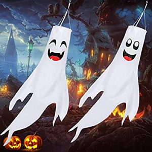 50.0% off ACMETOP 47” Large Halloween Ghost Windsocks 2 Pack Halloween Hanging Ghost Decorations C..
