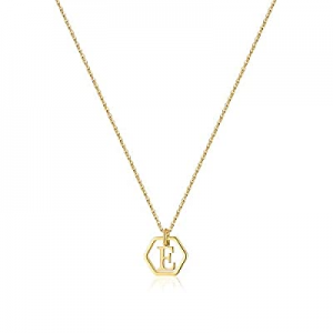 MONOZO Hexagon Initial Necklace for Women now 50.0% off , 14k Gold Filled Letter Pendant Necklace ..