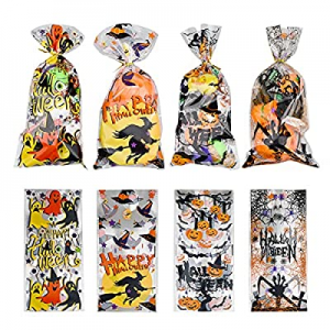 Halloween Candy Bags Cellophane Treat Bags 120Pcs now 65.0% off , Halloween Treat Bags 4 Styles Ki..