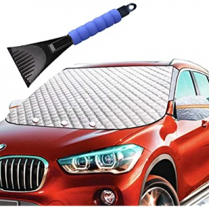 30.0% off Car Windshield Snow Ice Winter Cover 62X49 Extra Large with 4 Layers Full Wiper Protecto..