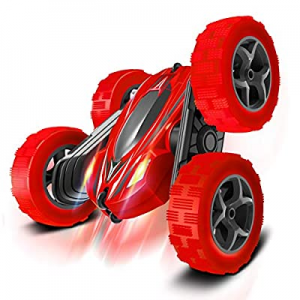 55.0% off Toys Remote Control Car for Kids: Red 4WD Stunt RC Cars with 2 Rechargeable Battery - Do..