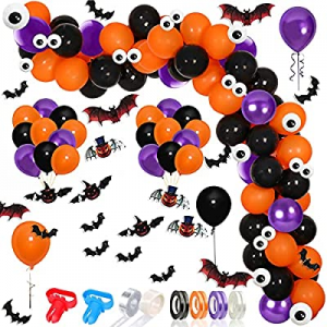 110 Pack Halloween Party Balloons Garland Arch kit 12 Inch Black now 70.0% off , Orange and Purple..