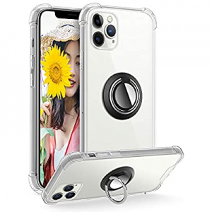 DAUPIN Ring Holder Series Case Designed for iPhone 12 Pro & iPhone 12, Clear Protective Cover Work w
