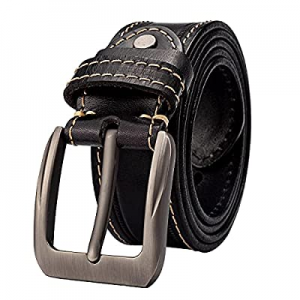 50.0% off HOLMANSE Mens Belt Leather Italian Full Grain Leather Casual Belt for Jeans Work Belt Do..