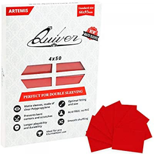 10.0% off Quiver Time 200 Artemis Red Card Sleeves for Double Sleeved Standard Cards (66 x 93 mm) ..
